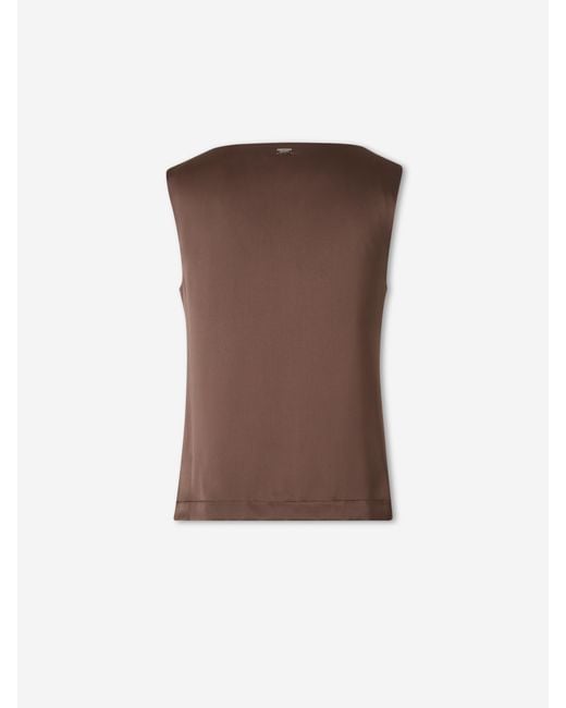 Herno Brown Satin T-Shirt