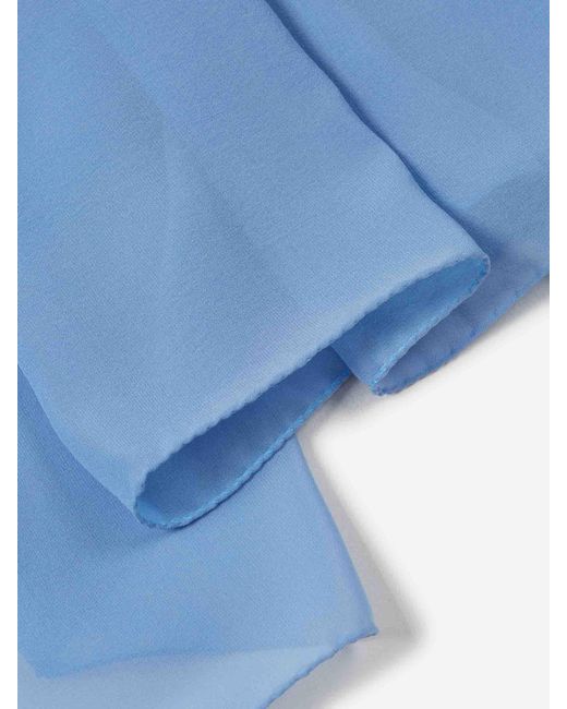 Santa Eulalia Blue Plain Silk Scarf