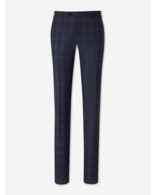 Canali Blue Straight Wool Suit for men