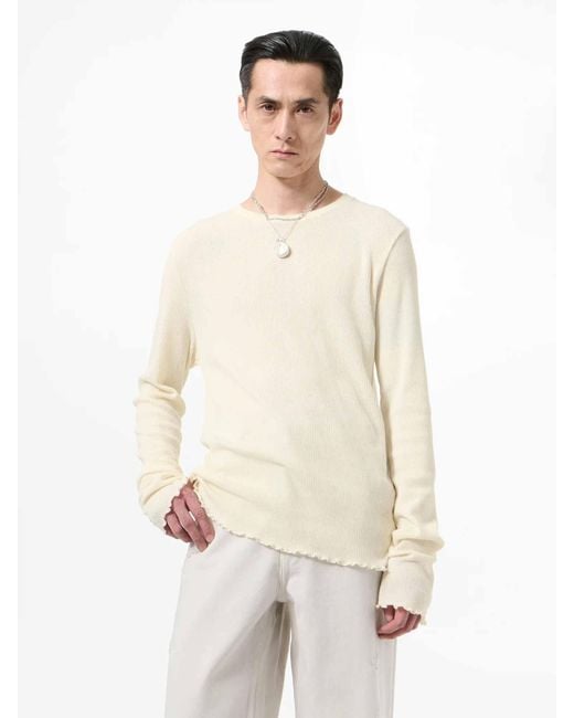 Our Legacy White Long Sleeve Knit T-Shirt for men