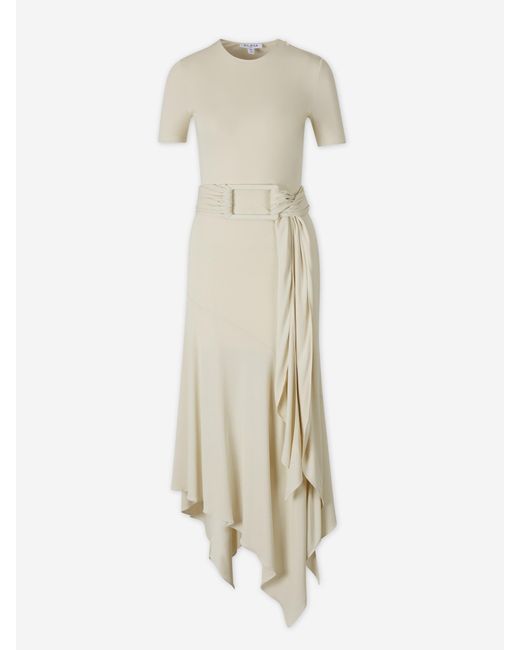Vestido Asimétrico Cinturón Alaïa de color White