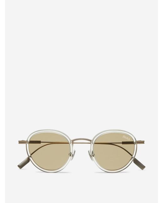 Zegna Natural Round Sunglasses for men
