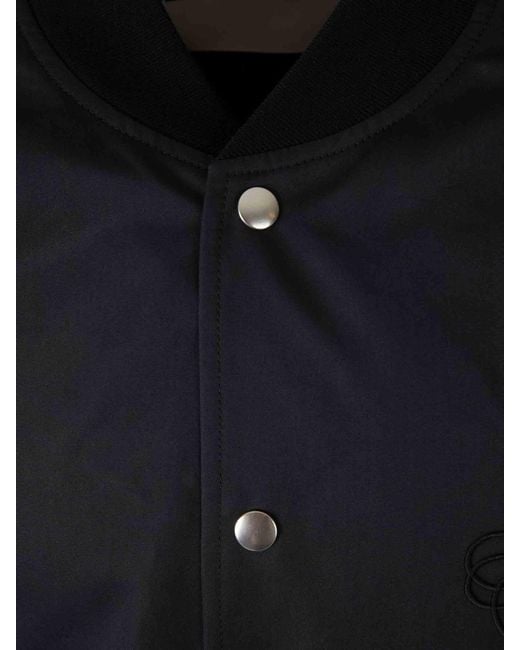 Jil Sander Blue Cotton Bomber Jacket for men