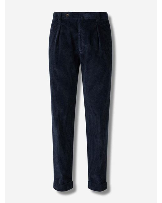 Berwich Blue Corduroy Trousers for men