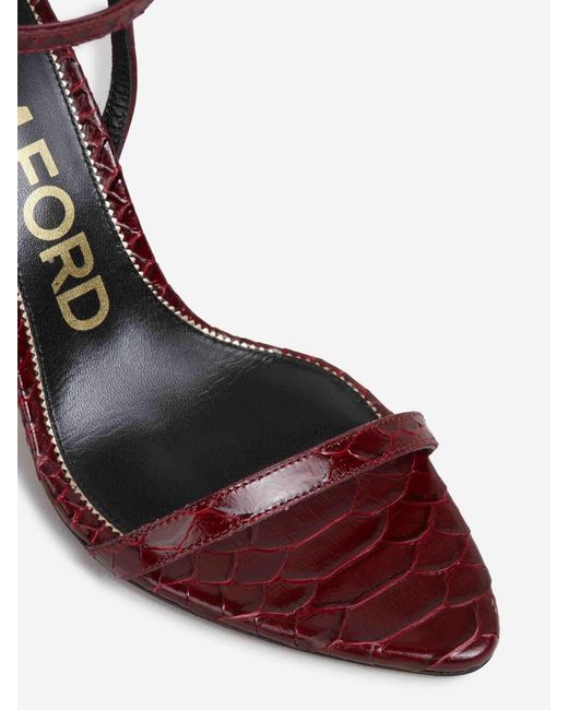 Tom Ford White Padlock Heel Sandals