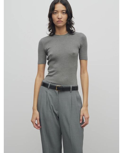 The Row Gray Jannat Silk Sweater