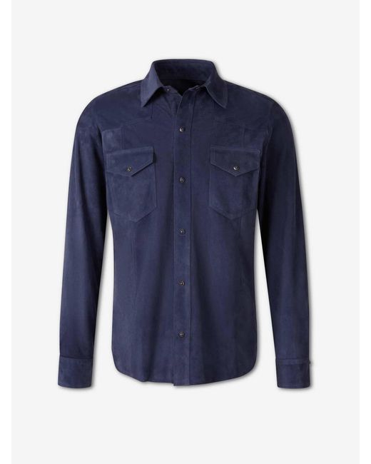 Santa Eulalia Blue Casual Leather Jacket for men