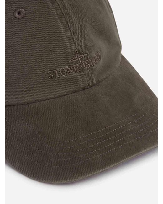 Cappello Con Logo Ricamato di Stone Island in Brown da Uomo