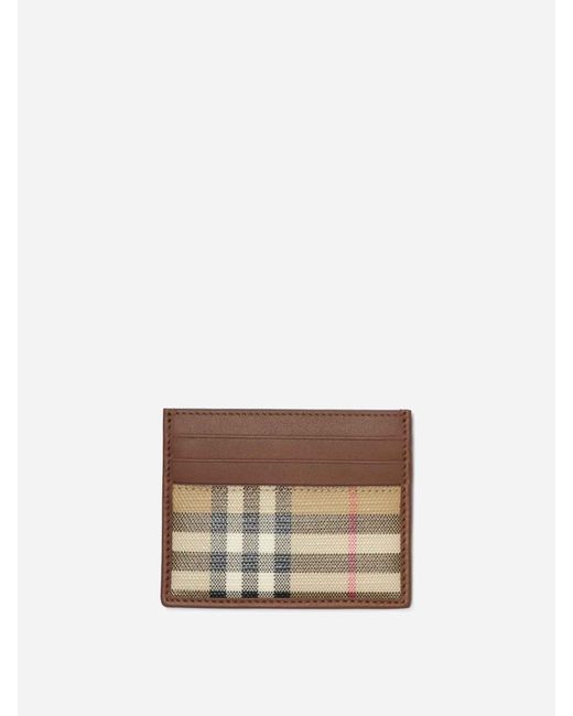 Burberry White Check Card Holder for men