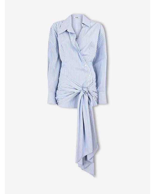The Attico Blue Mini Shirt Dress