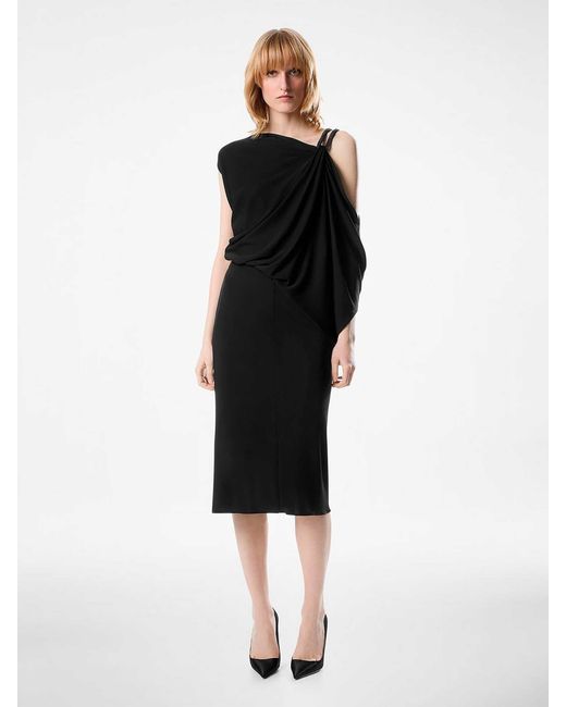 Tom Ford Black Asymmetrical Midi Dress