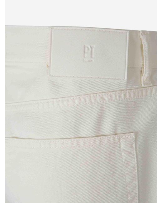 PT Torino White Straight Jeans for men