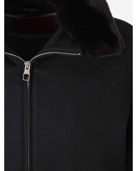 Montecore Black Jacket With Fur Collar for men