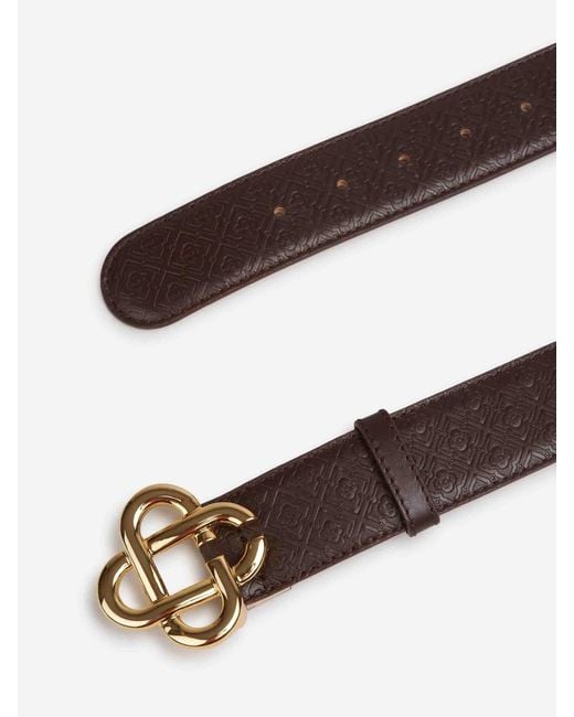 Casablanca Brown Monogram Leather Belt for men