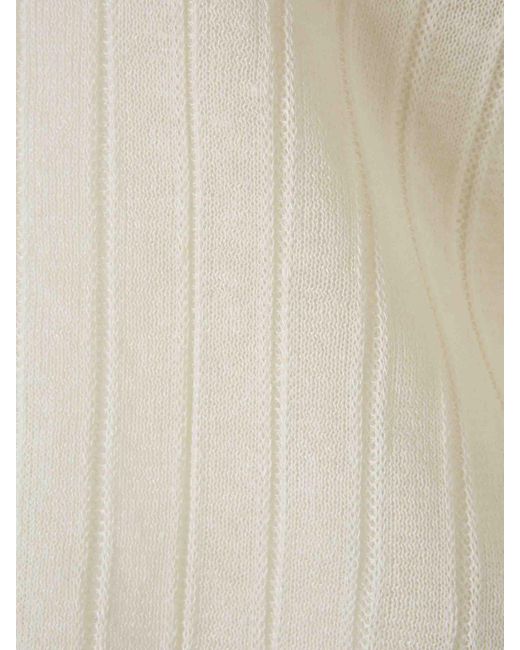 Peserico White Ribbed Knit Shirt