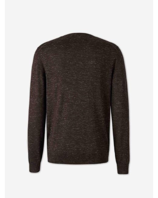Zegna Black Classic Cut Merino Wool Knit Sweater for men