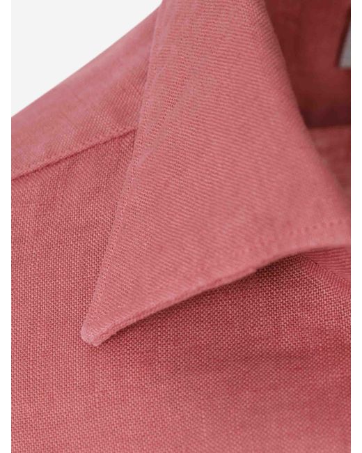 Santa Eulalia Pink Linen Shirt for men