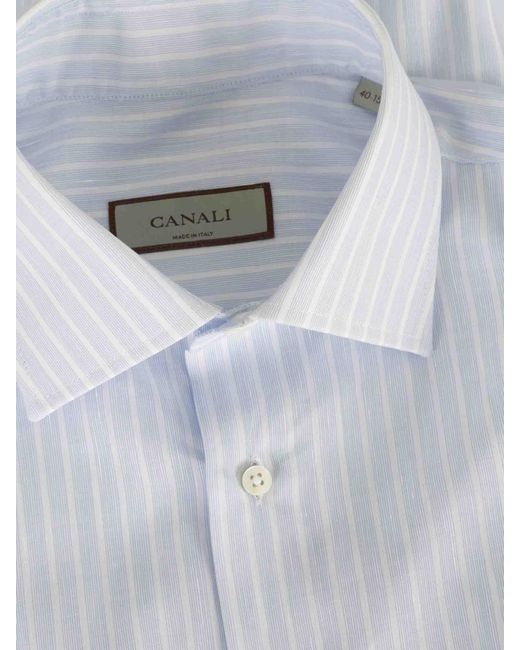 Canali White Striped Dress Shirt for men