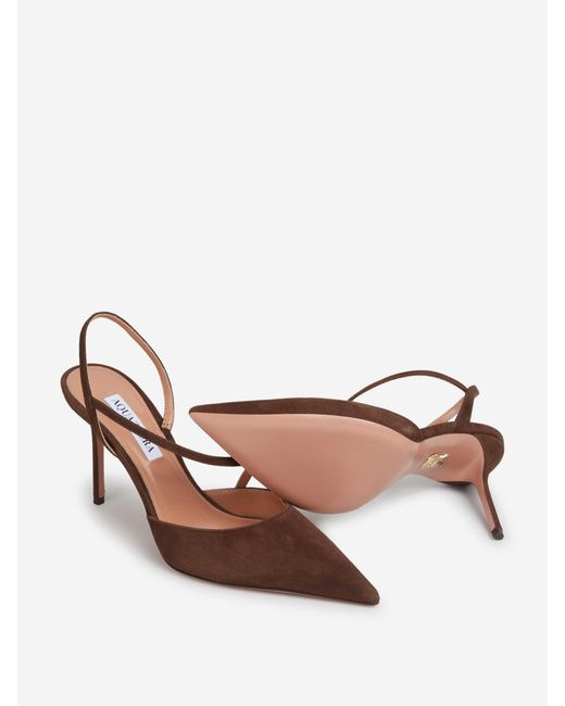 Aquazzura Brown Suede Heels