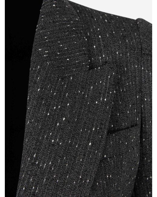 McQueen Black Straight Wool Blazer