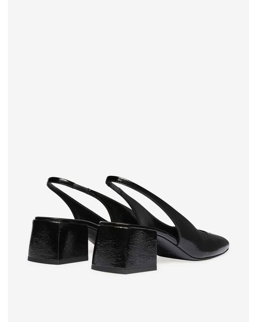 Courreges Black Slingbacks Ac Vinyl
