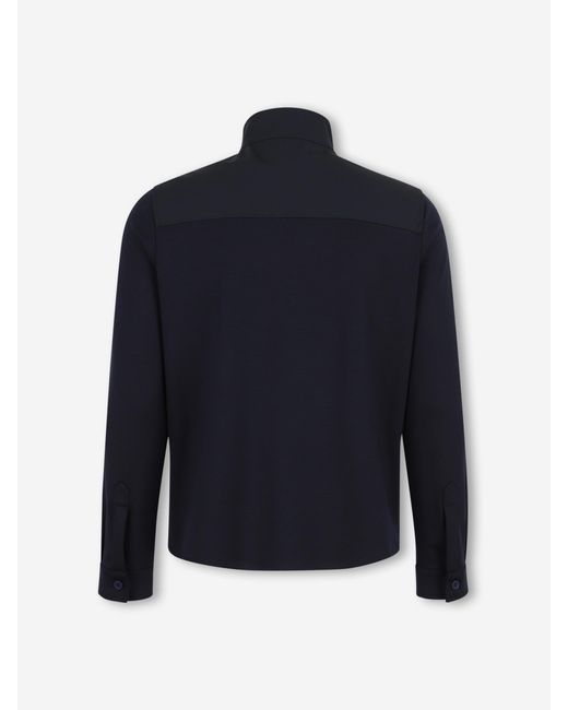 Marco Pescarolo Blue Technical Jacket With Round Neck for men
