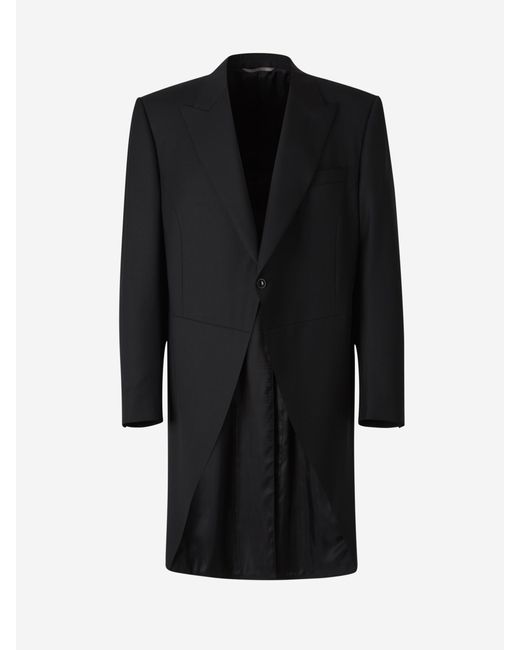Canali Schlichter Morgenmantel Aus Wolle in Black für Herren