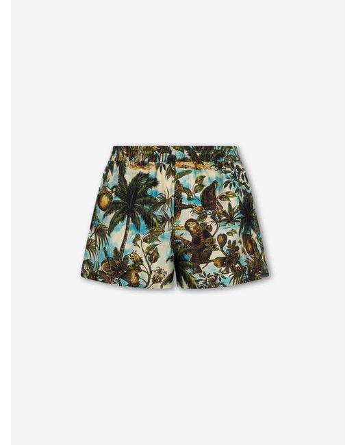DSquared² Green Monkey Print Bermuda Shorts for men