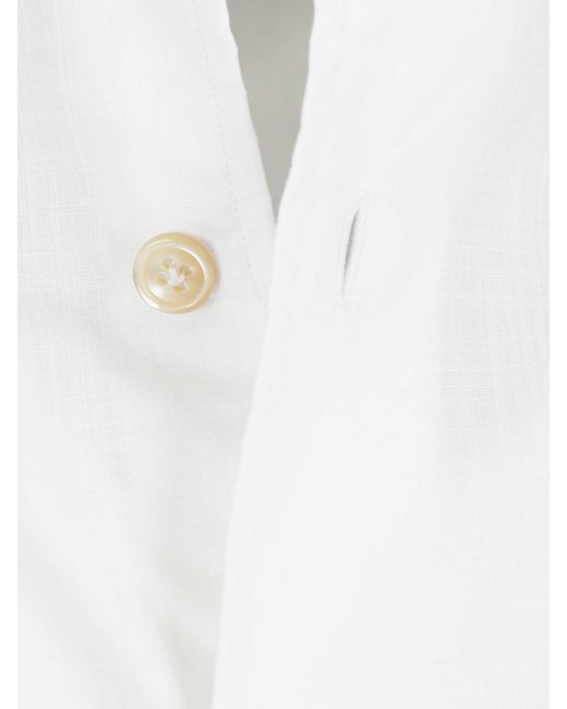 Luigi Borrelli Napoli White Long Sleeve Shirt for men