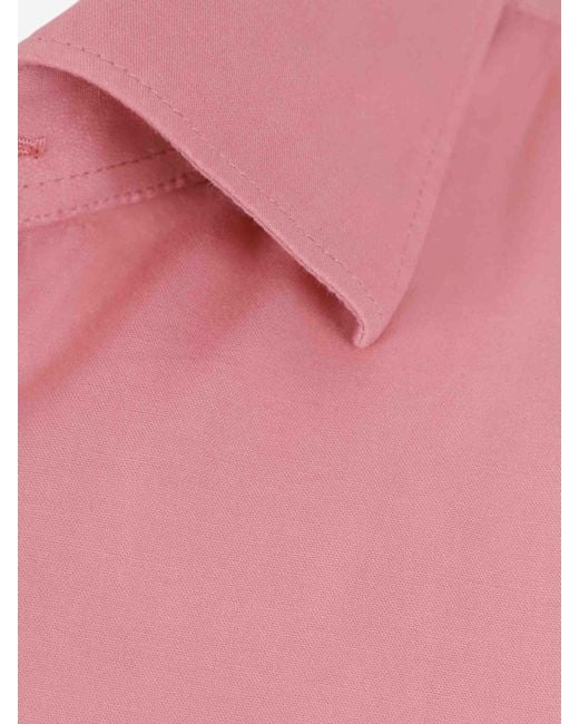 Santa Eulalia Pink Plain Cotton Shirt for men