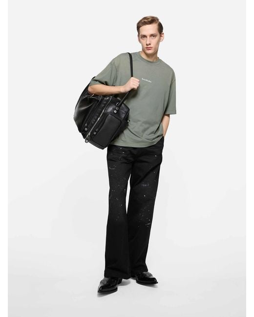 Acne Green Distressed Effect T-Shirt for men