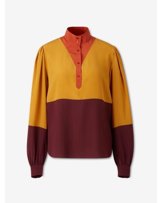 Saint Laurent Multicolor Colour Block Blouse