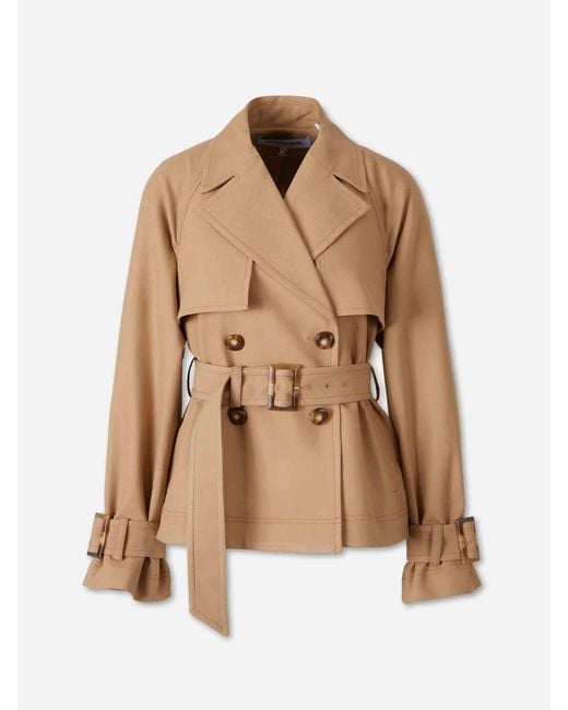 Veronica Beard Natural Lazaro Short Trench Coat