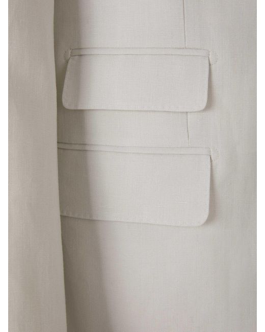 SCABAL® Gray Plain Linen Suit for men