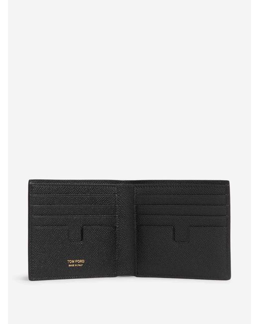 Tom Ford White Leather Folding Card Holder for men