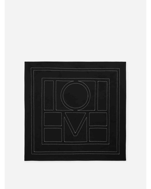 Totême Black Silk Scarf Monogram