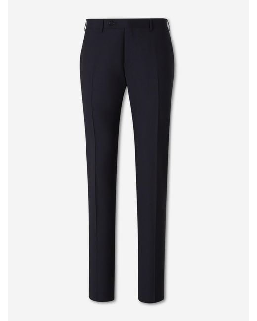 Canali Blue Straight Wool Suit for men
