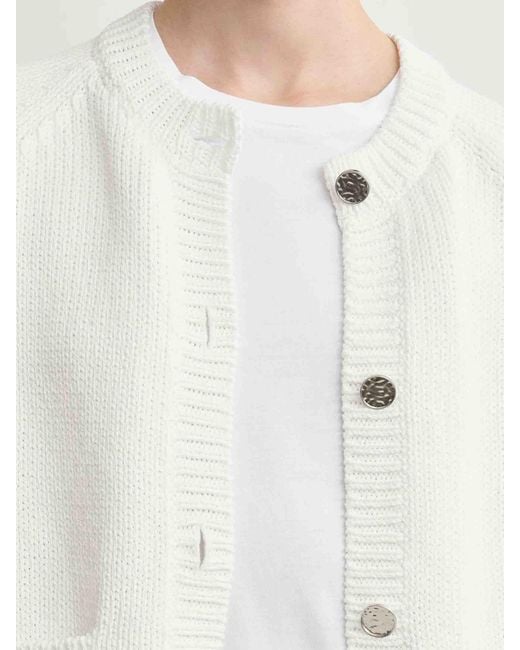 Totême White Chunky Knit Cardigan