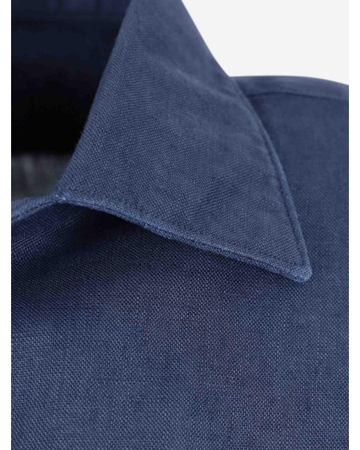 Santa Eulalia Blue Linen Shirt for men