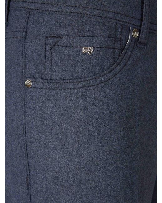 Marco Pescarolo Blue Cashmere Trousers for men