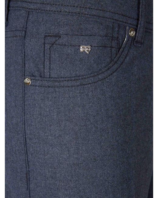 Marco Pescarolo Blue Cashmere Trousers for men