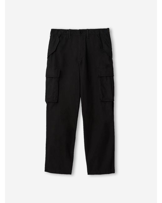 Burberry Black Cotton Cargo Trousers for men