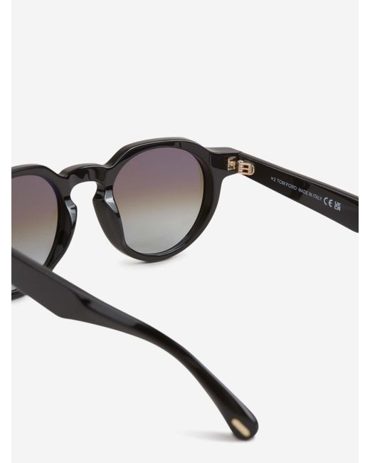 Tom Ford Black Round Sunglasses for men