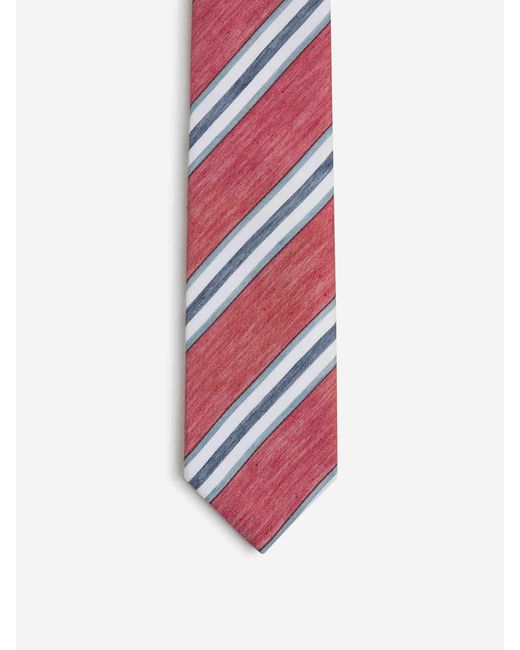 Santa Eulalia Pink Striped Motif Tie for men