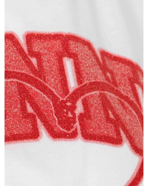 Ganni White Short Sleeve T-Shirt Cherries
