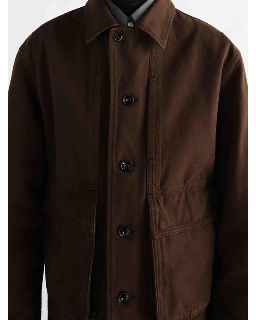 Lemaire Brown Cotton Denim Jacket for men
