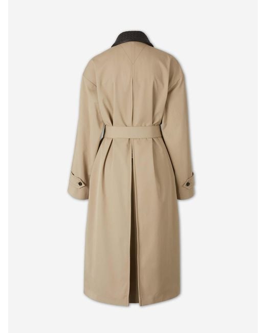 Bottega Veneta Natural Long Cotton Trench Coat
