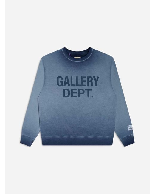 GALLERY DEPT. Blue Crew Neck Sweatshirt for men
