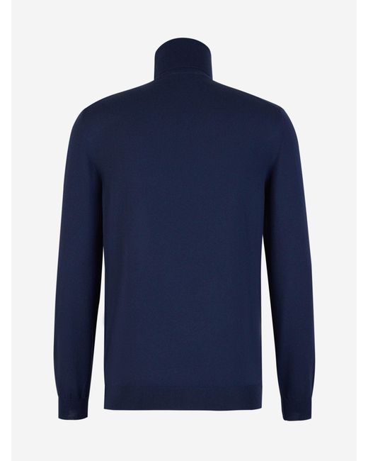 Zanone Blue Wool Knitted Sweater for men