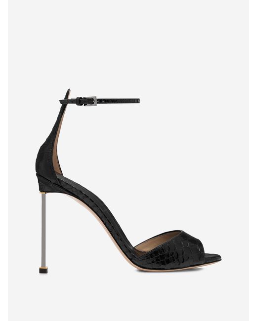 Tom Ford Black Python Heel Sandals